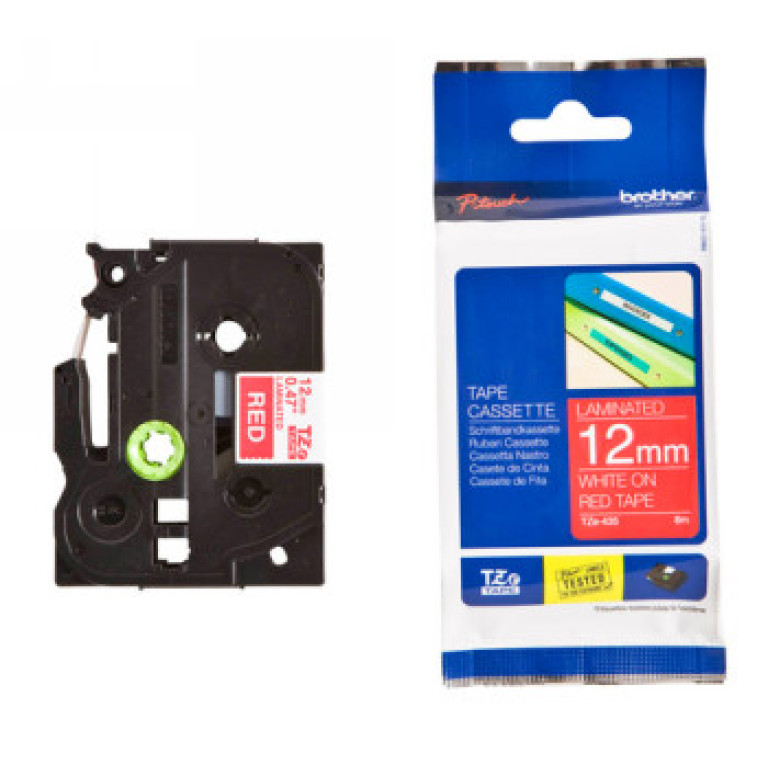 Cinta NEGRO / ROJO 12 MM TZe435