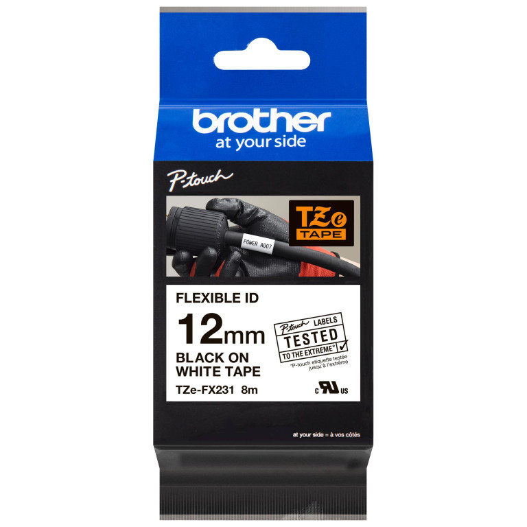 Cinta PT NEGRO / BLANCO 12 MM TZeFX231