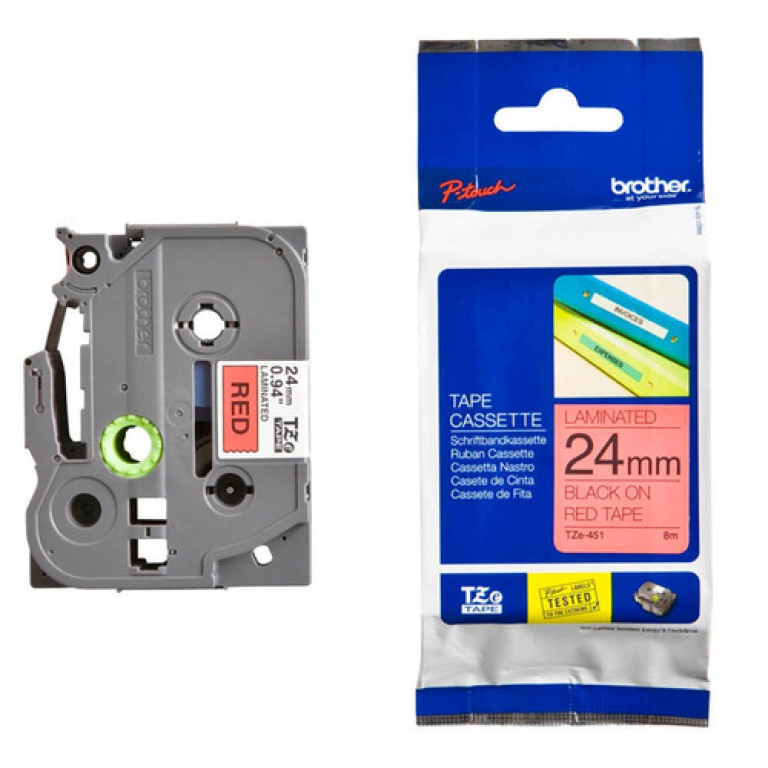 Cinta NEGRO / ROJO 24 MM TZe451