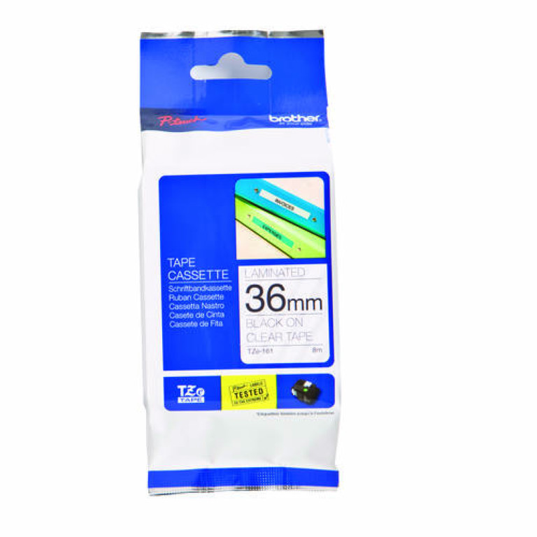 Cinta NEGRO / TRANSPARENTE 36 MM TZe161