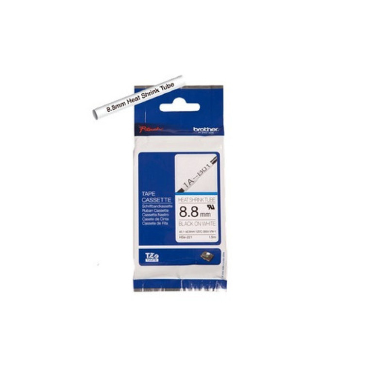 Cinta original Brother Termocontraible NEGRO / BLANCO 8,8 MM HSe221E HSE221