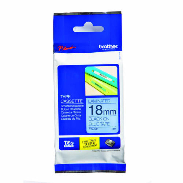 Cinta NEGRO / AZUL 18 MM TZe541