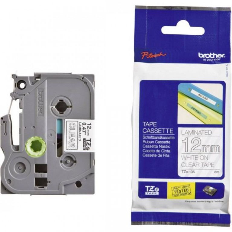 Cinta BLANCO / TRANSPARENTE 12 MM TZe135