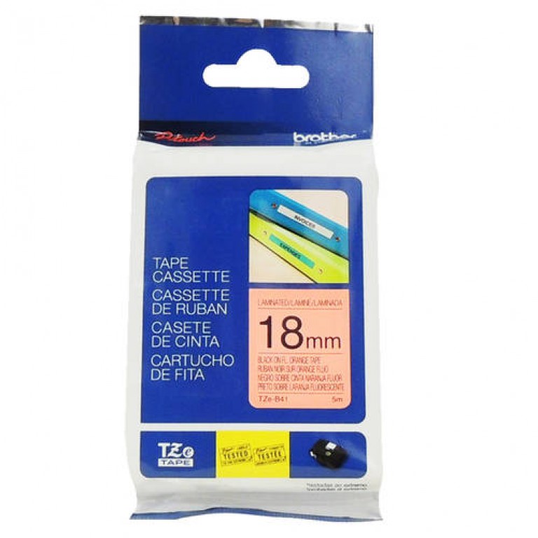 Cinta NEGRA / FLUORESENTE 18 MM TZeB41