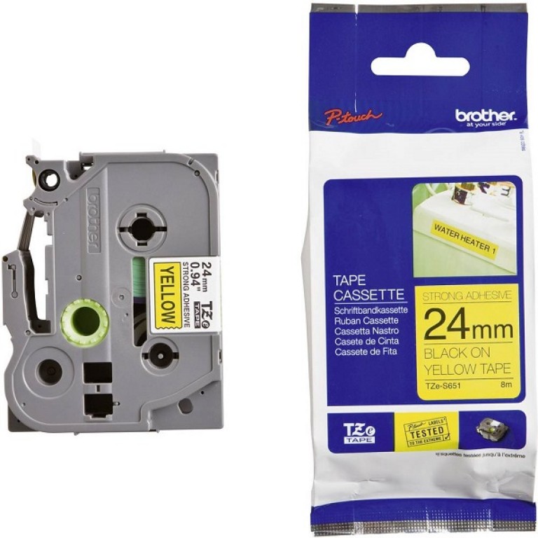 Cinta DOBLE ADHESIVO NEGRO / AMARILLO 24 MM TZeS651 Cinta DOBLE ADHESIVO NEGRO / AMARILLO 24 MM TZeS651