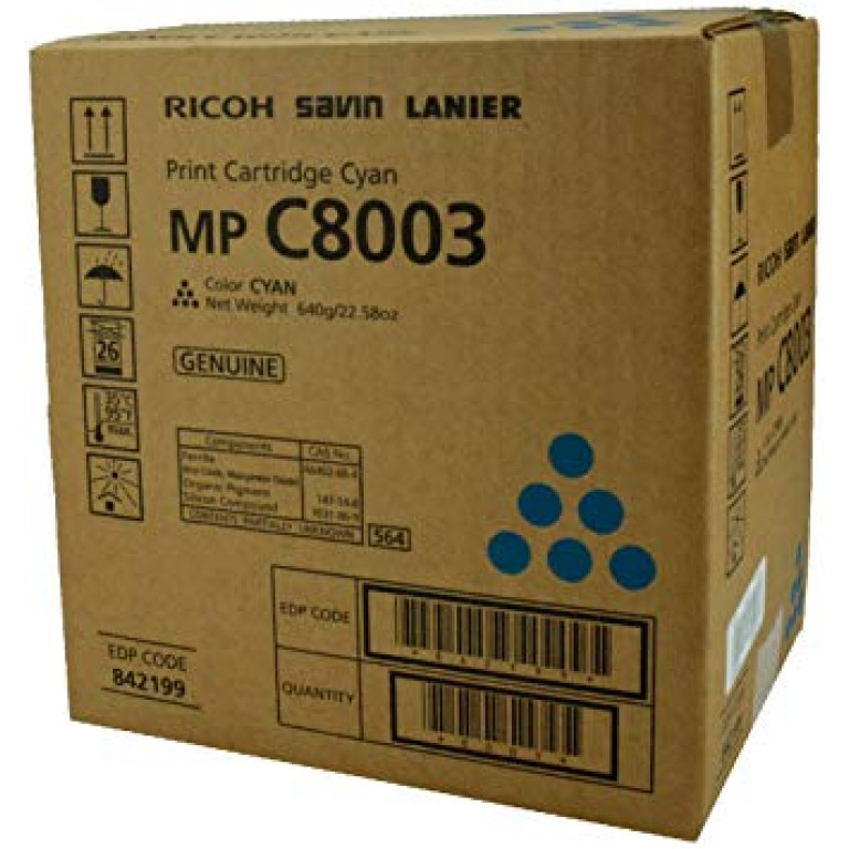 Toner Ricoh Original Cyan MP C6503 8003 842199 Toner Ricoh Original Cyan MP C6503 8003 842199